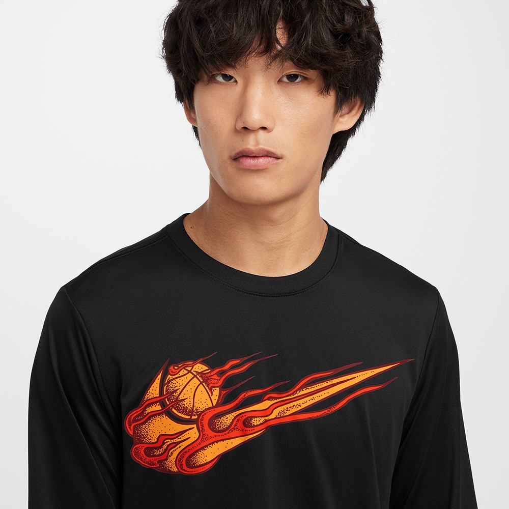 ナイキ（NIKE）（メンズ）バスケットボールウェア ドライフィット ロングスリーブ Tシャツ HF6210-010