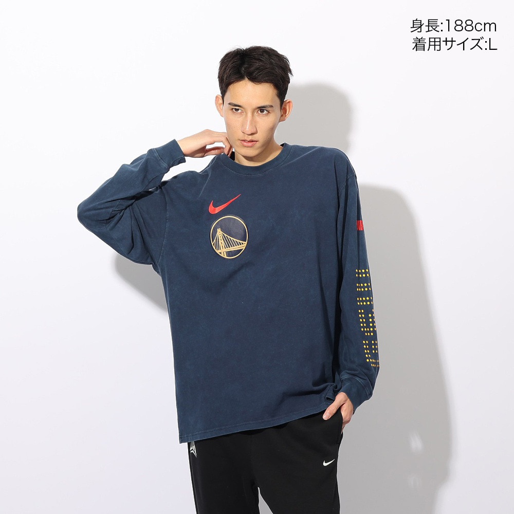 ナイキ（NIKE）（メンズ）バスケットボールウェア 長袖Tシャツ NBA マックス90 ゴールデンステート ウォリアーズ HJ2550-419