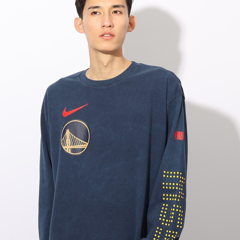 ナイキ（NIKE）（メンズ）バスケットボールウェア 長袖Tシャツ NBA マックス90 ゴールデンステート ウォリアーズ HJ2550-419