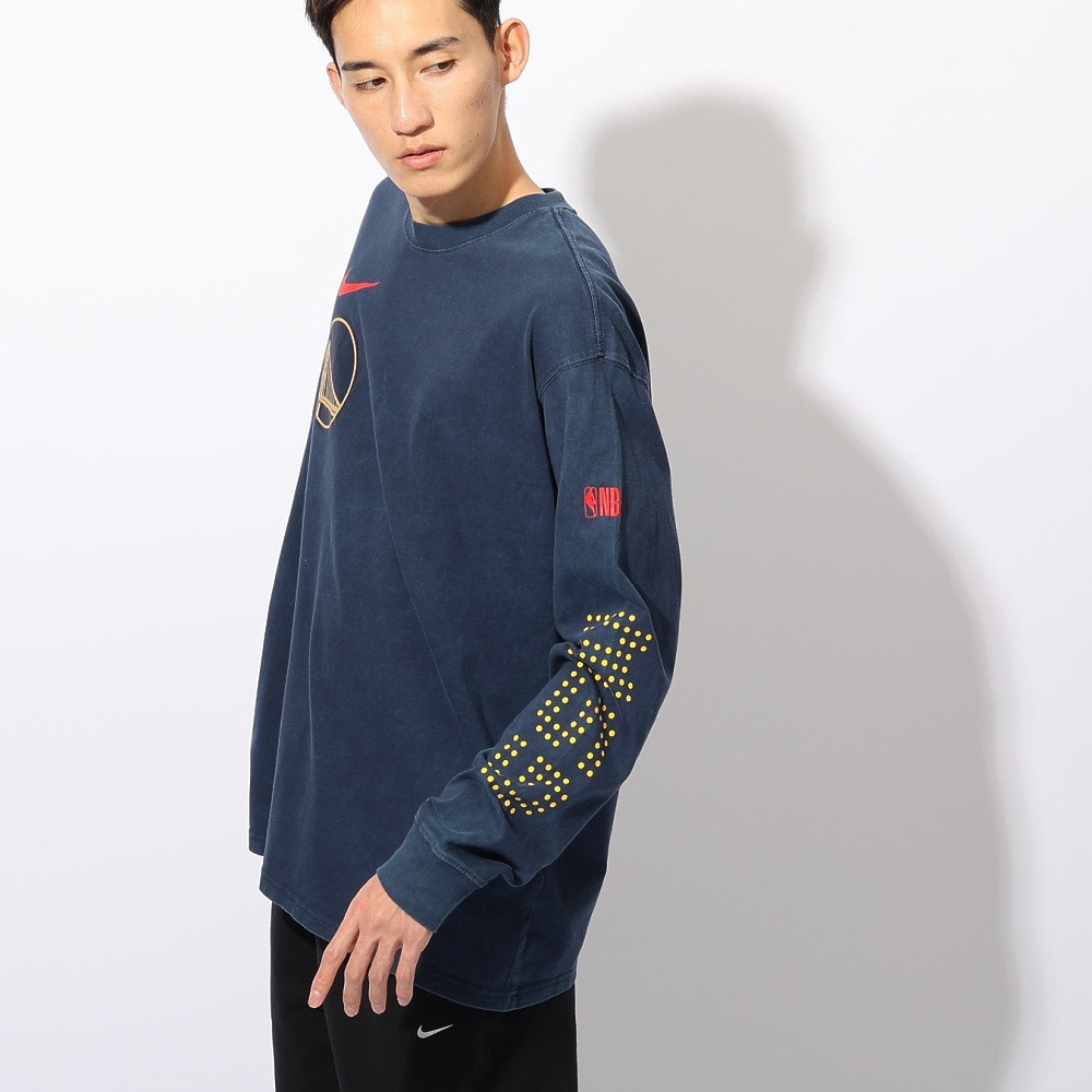 ナイキ（NIKE）（メンズ）バスケットボールウェア 長袖Tシャツ NBA マックス90 ゴールデンステート ウォリアーズ HJ2550-419