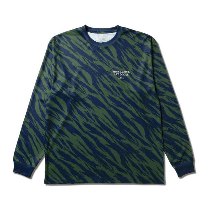 アクター（AKTR）（メンズ）バスケットボールウェア BEAST カモ A.L ルーズ 長袖 SP Tシャツ 224-016005 GR