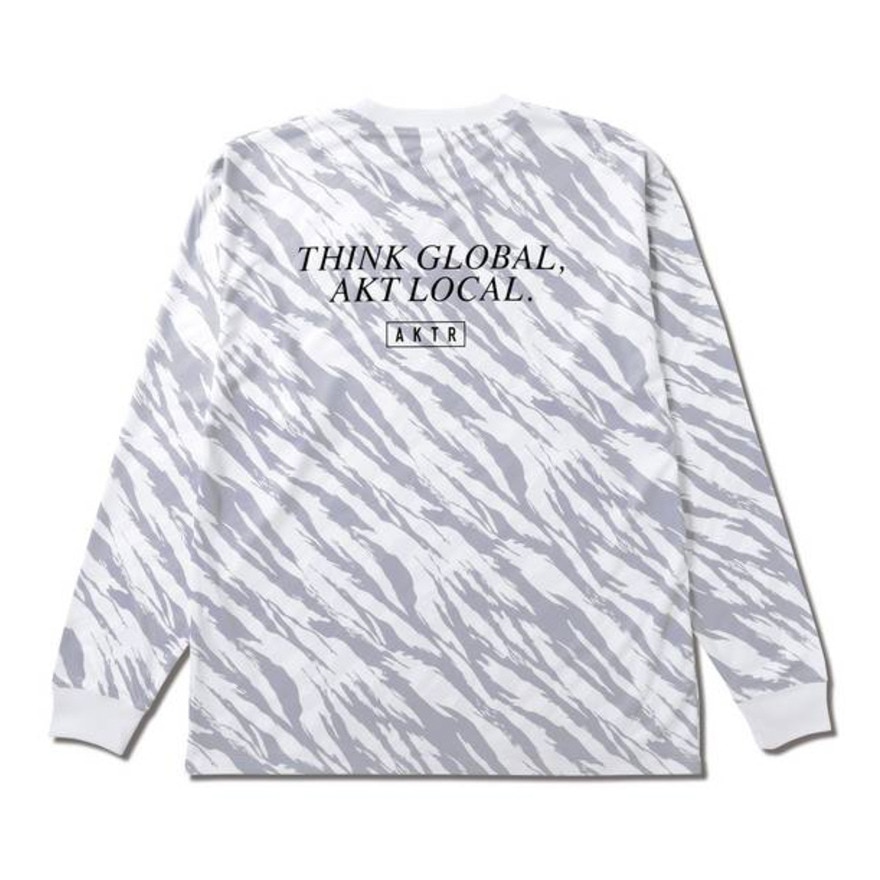 アクター（AKTR）（メンズ）バスケットボールウェア BEAST カモ A.L ルーズ 長袖 SP Tシャツ 224-016005 WH