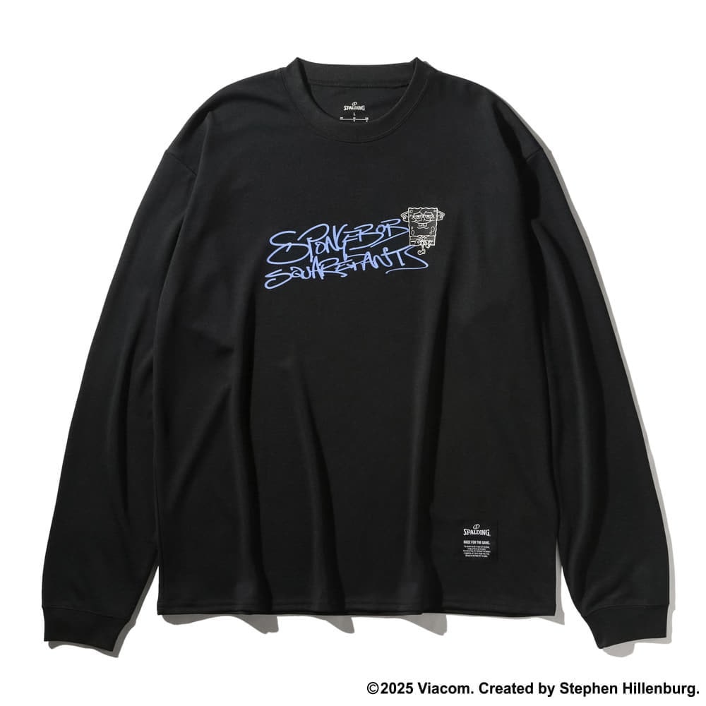 スポルディング（SPALDING）（メンズ）バスケットボールウェア ロングスリーブTシャツ スポンジ・ボブ グラフィティ SMT25155SBK