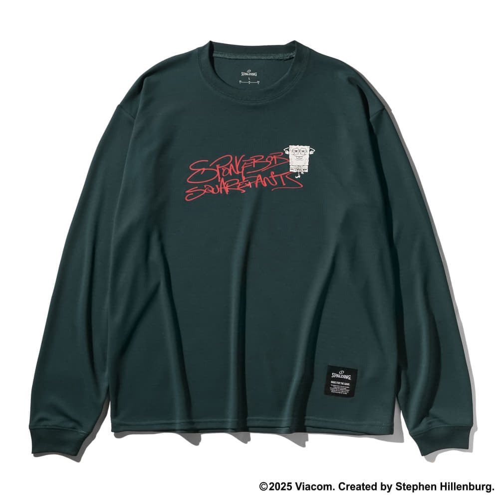 スポルディング（SPALDING）（メンズ）バスケットボールウェア ロングスリーブTシャツ スポンジ・ボブ グラフィティ SMT25155SSP