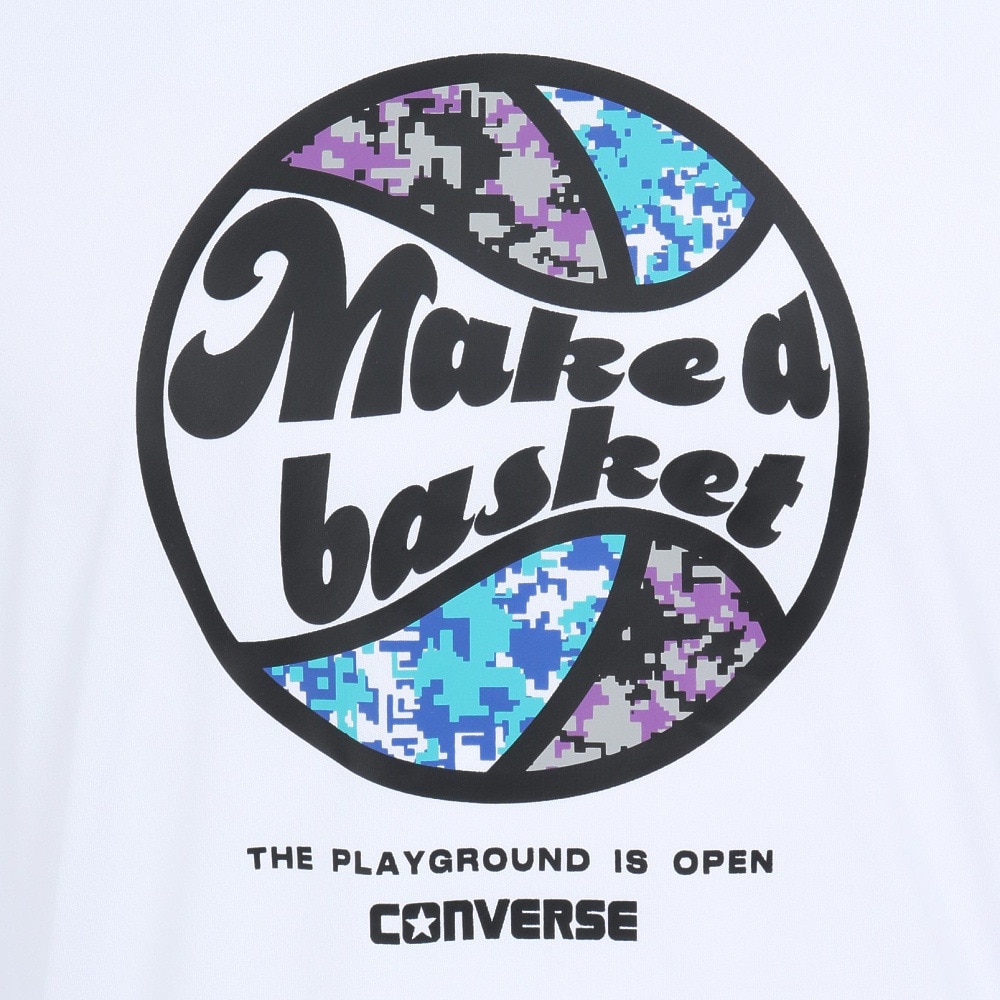 コンバース（CONVERSE）（メンズ、レディース）バスケットボールウェア プリント長袖シャツ CB252366L-1100