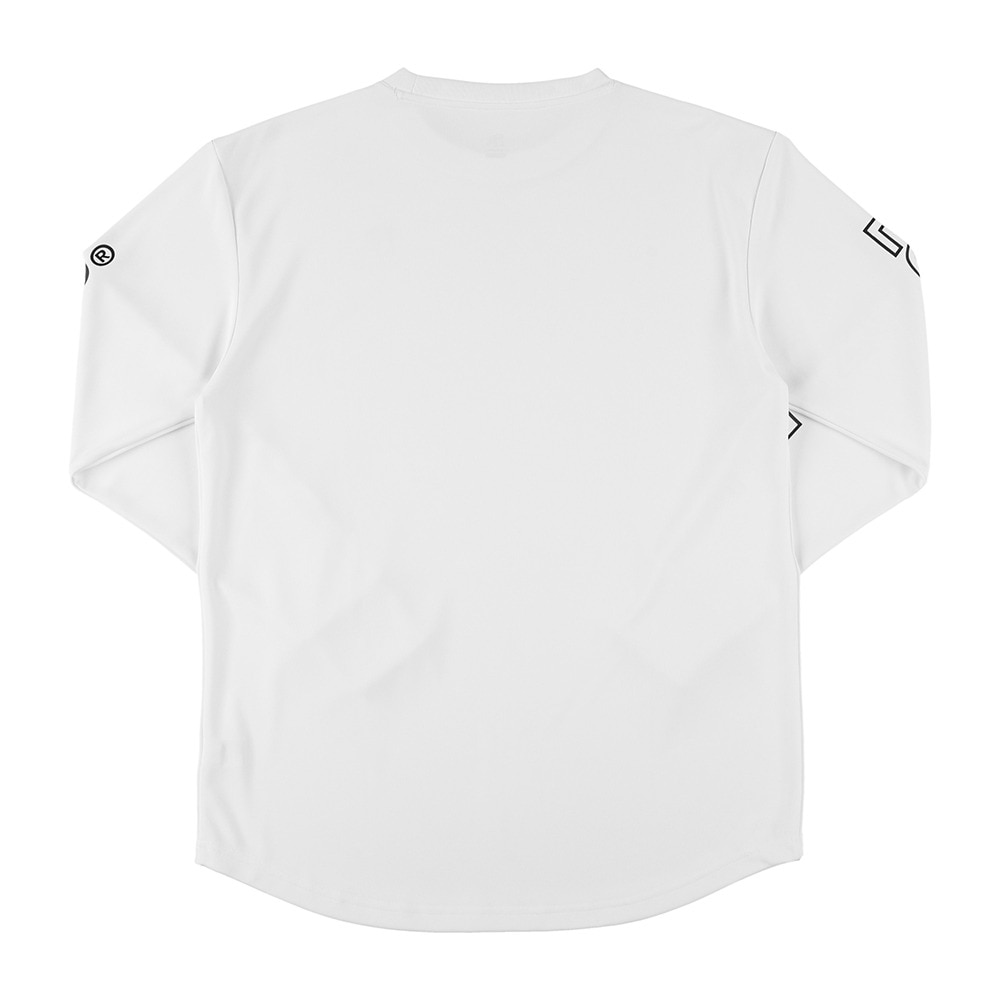 エゴザル（EGOZARU）（メンズ、レディース）バスケットボールウェア ワンサイドラインスリーブロゴ ロングスリーブTシャツ EZFW25ULS001C002
