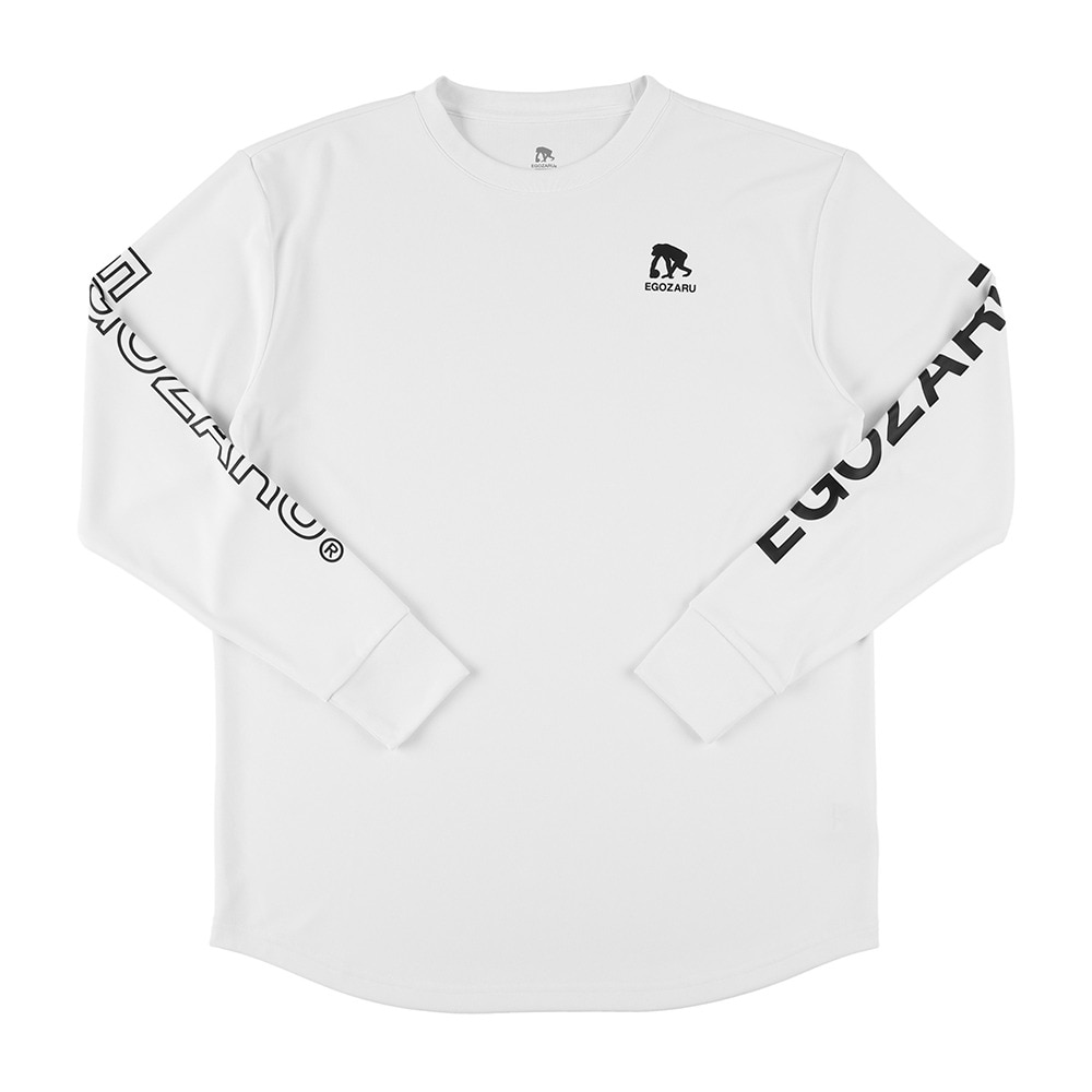 エゴザル（EGOZARU）（メンズ、レディース）バスケットボールウェア ワンサイドラインスリーブロゴ ロングスリーブTシャツ EZFW25ULS001C002