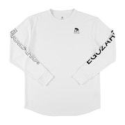 (メンズ、レディース)バスケットボールウェア ワンサイドラインスリーブロゴ ロングスリーブTシャツ EZFW25ULS001C002