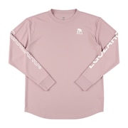 (メンズ、レディース)バスケットボールウェア ワンサイドラインスリーブロゴ ロングスリーブTシャツ EZFW25ULS001C220