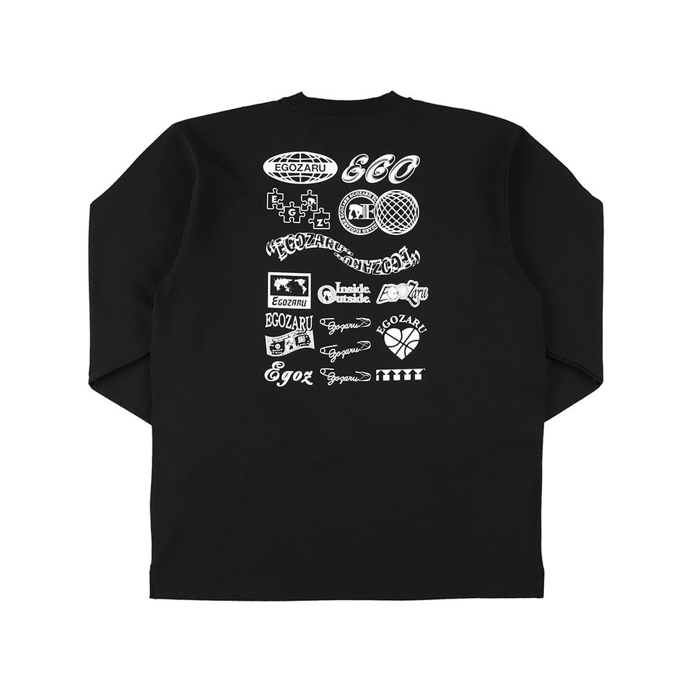 エゴザル（EGOZARU）（メンズ、レディース）バスケットボールウェア アイコンバックプリント 長袖Tシャツ EZFW25ULS012 C001
