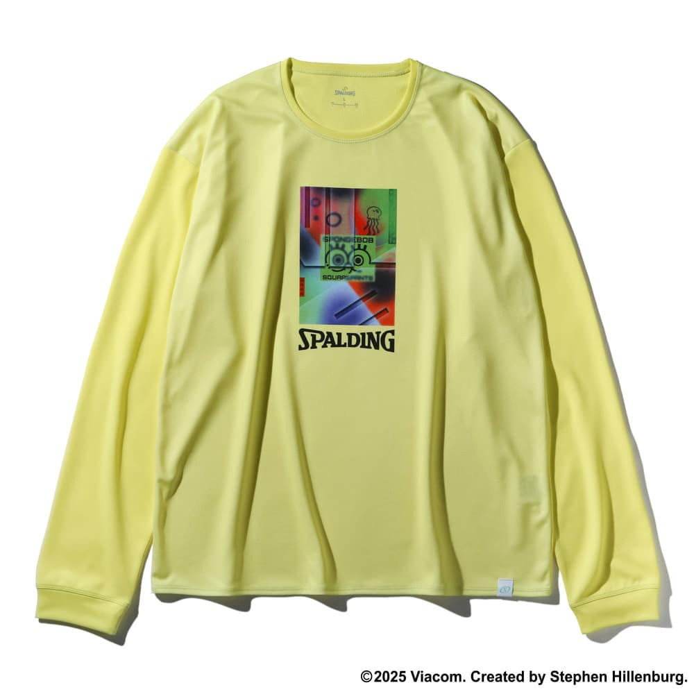 スポルディング（SPALDING）（メンズ）バスケットボールウェア ロングスリーブTシャツ スポンジ・ボブ ネオンアート SMT25154SML