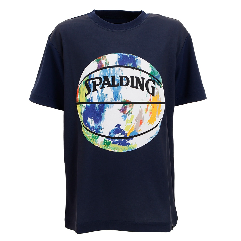 Tシャツ ジュニア 半袖 ショートスリーブ マーブルボール SJT191540NV 【 バスケットボール ウェア 】