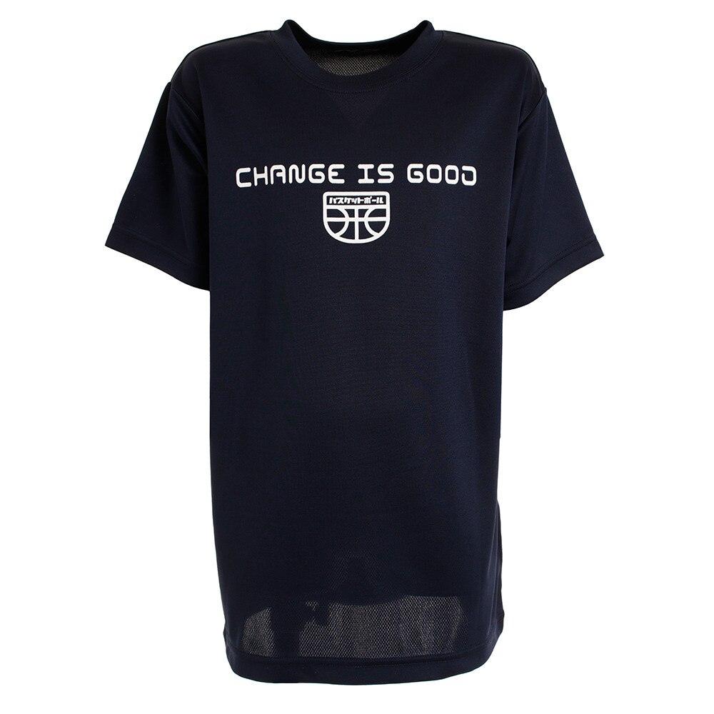 Ｔシャツ ジュニア 半袖 ドライプラス 吸汗速乾 Change is good 751G0ES8227 NVY 【 バスケットボール ウェア 】