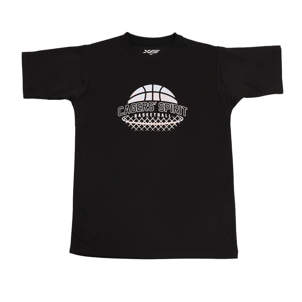 ジュニア ドライプラス メッセージTシャツ 751G1CD4417 BLK