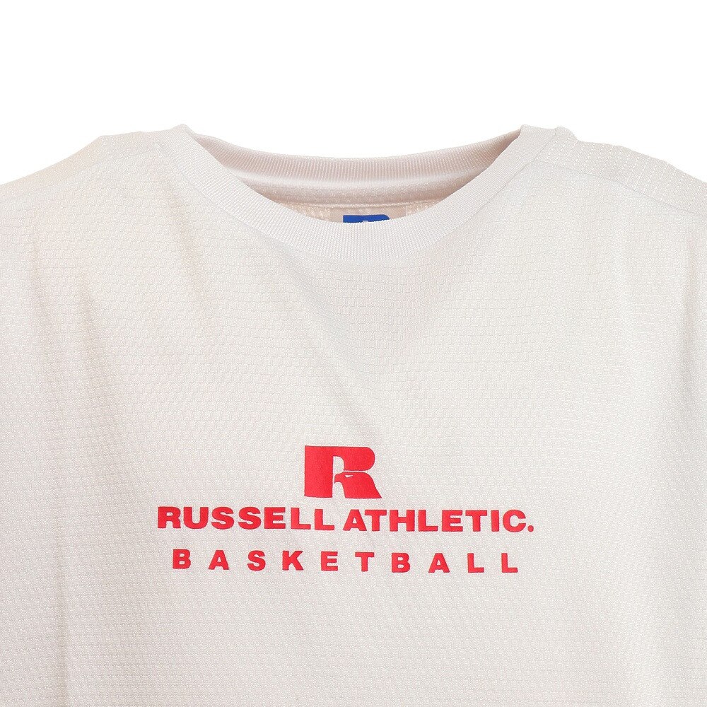 ラッセル（RUSSELL）（キッズ）バスケットボールウェア ジュニア DRYPOWER Tシャツ RBBJ21S001 WHT