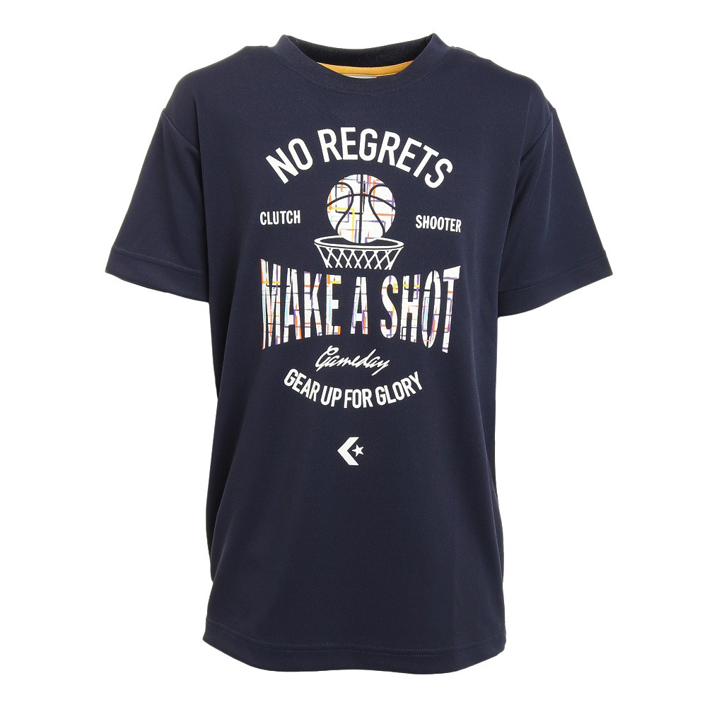 コンバース（CONVERSE）（キッズ）バスケットボールウェア ジュニア プリント半袖Tシャツ CB421356-2900