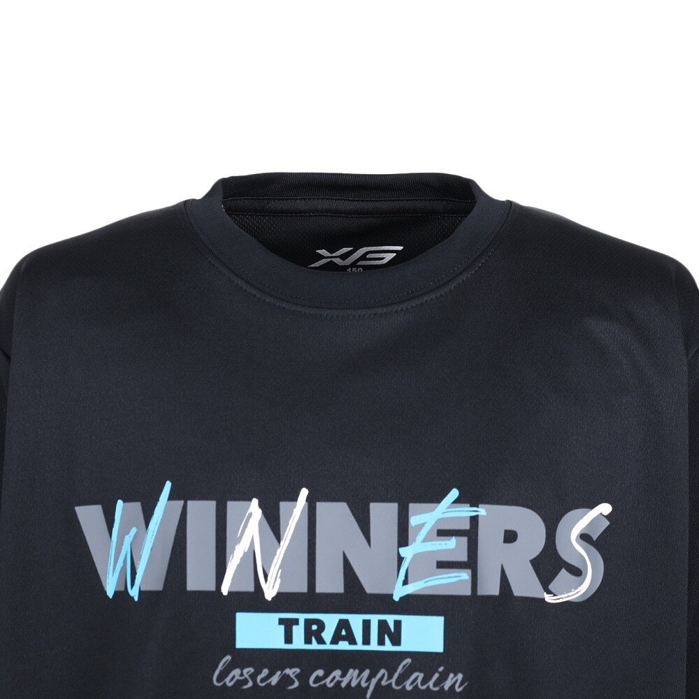 エックスティーエス（XTS）（キッズ）バスケットボールウェア ジュニア ドライプラス ジュニア メッセージグラフィックTシャツ 751G2CD7127 BLK
