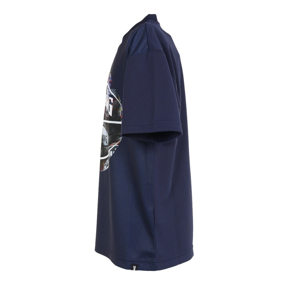 スポルディング（SPALDING）（キッズ）バスケットボールウェア UVカット ジュニア Tシャツ ボールプリント SJT23052NV 速乾