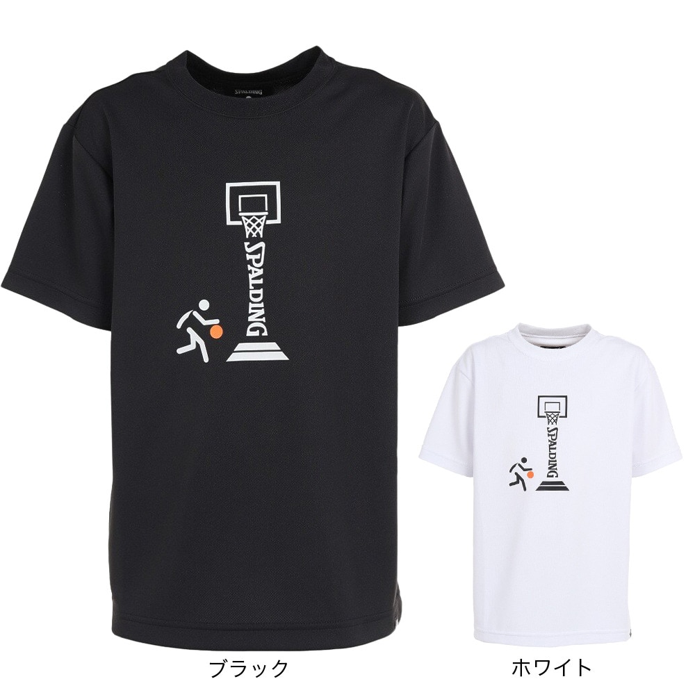 スポルディング（SPALDING）（キッズ）バスケットボールウェア UVカット ジュニア Tシャツ ピクトグラム SJT23055 速乾