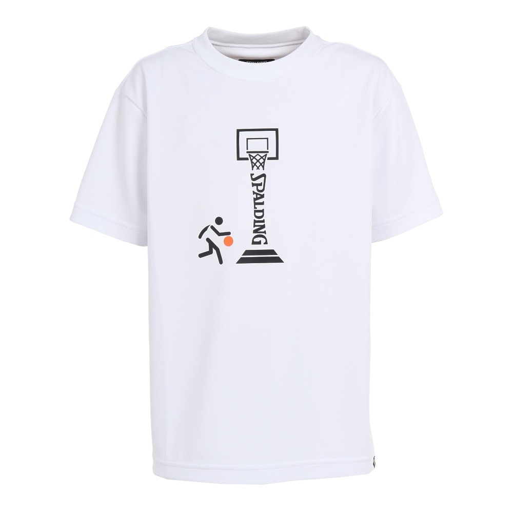 スポルディング（SPALDING）（キッズ）バスケットボールウェア UVカット ジュニア Tシャツ ピクトグラム SJT23055WH  スポーツ用品はスーパースポーツゼビオ