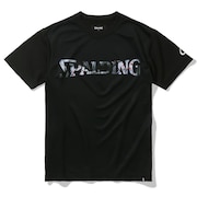 スポルディング（SPALDING）（キッズ）ジュニア バスケットボールウェア 半袖Tシャツ ボールプリント ロゴ SJT23154BK