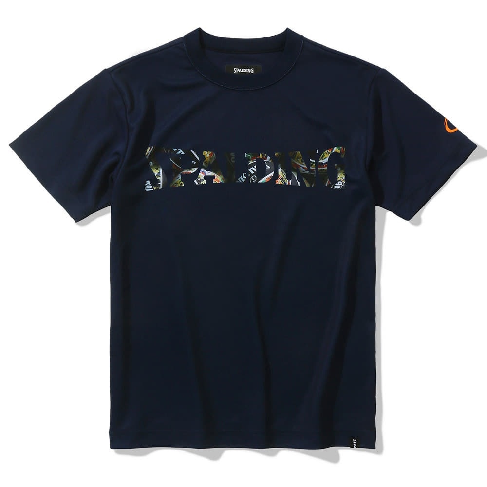 スポルディング（SPALDING）（キッズ）ジュニア バスケットボールウェア 半袖Tシャツ ボールプリント ロゴ SJT23154NV