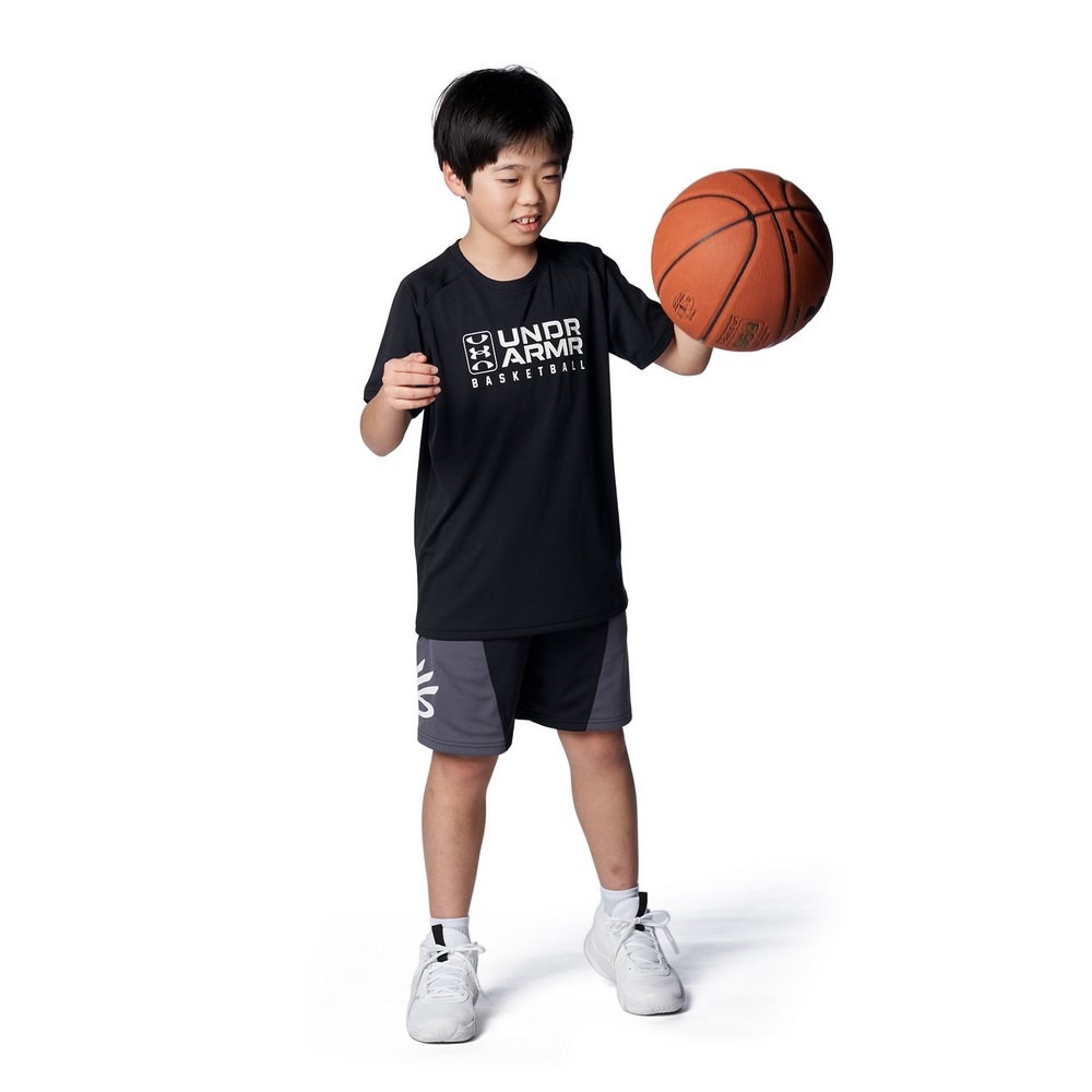 アンダーアーマー（UNDER ARMOUR）（キッズ）バスケットボールウェア ジュニア テック ロゴ ショートスリーブTシャツ 1384729 001 速乾