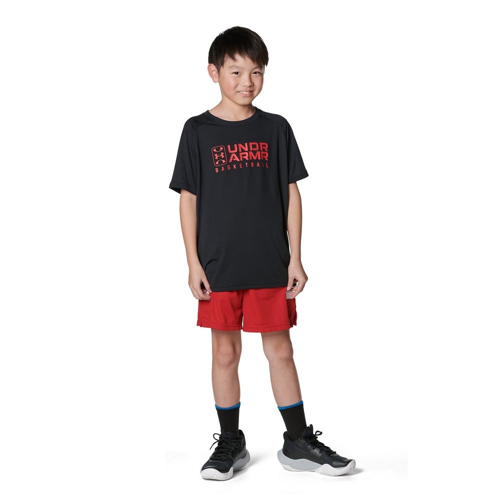 アンダーアーマー（UNDER ARMOUR）（キッズ）バスケットボールウェア ジュニア テック ロゴ ショートスリーブTシャツ 1384729 002