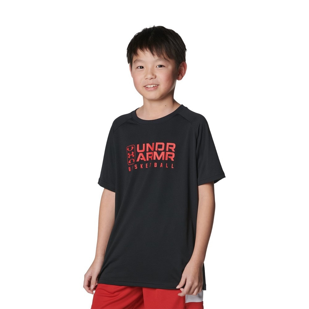アンダーアーマー（UNDER ARMOUR）（キッズ）バスケットボールウェア ジュニア テック ロゴ ショートスリーブTシャツ 1384729 002