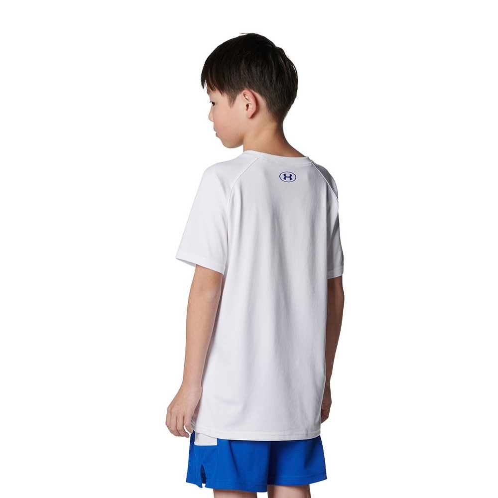 アンダーアーマー（UNDER ARMOUR）（キッズ）バスケットボールウェア ジュニア テック ロゴ ショートスリーブTシャツ 1384729 100 速乾