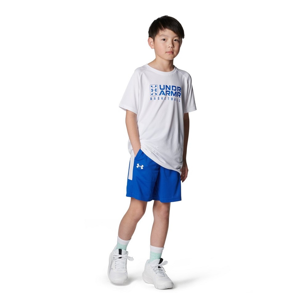アンダーアーマー（UNDER ARMOUR）（キッズ）バスケットボールウェア ジュニア テック ロゴ ショートスリーブTシャツ 1384729 100 速乾
