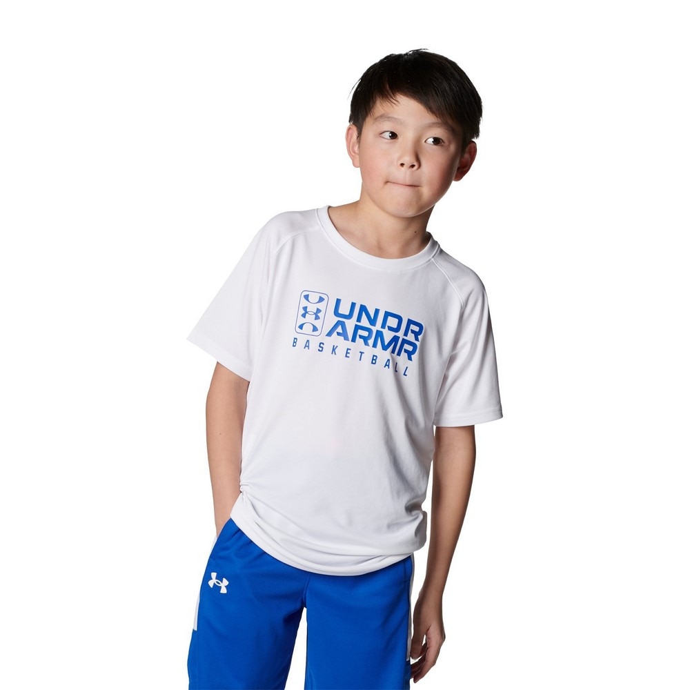 アンダーアーマー（UNDER ARMOUR）（キッズ）バスケットボールウェア ジュニア テック ロゴ ショートスリーブTシャツ 1384729 100