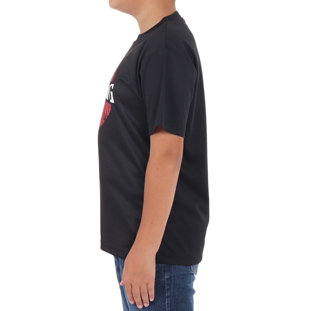 スポルディング（SPALDING）（キッズ）バスケットボールウェア ジュニア Tシャツ ネオン トロピカル ボール プリント SJT24052BK 速乾 UVカット