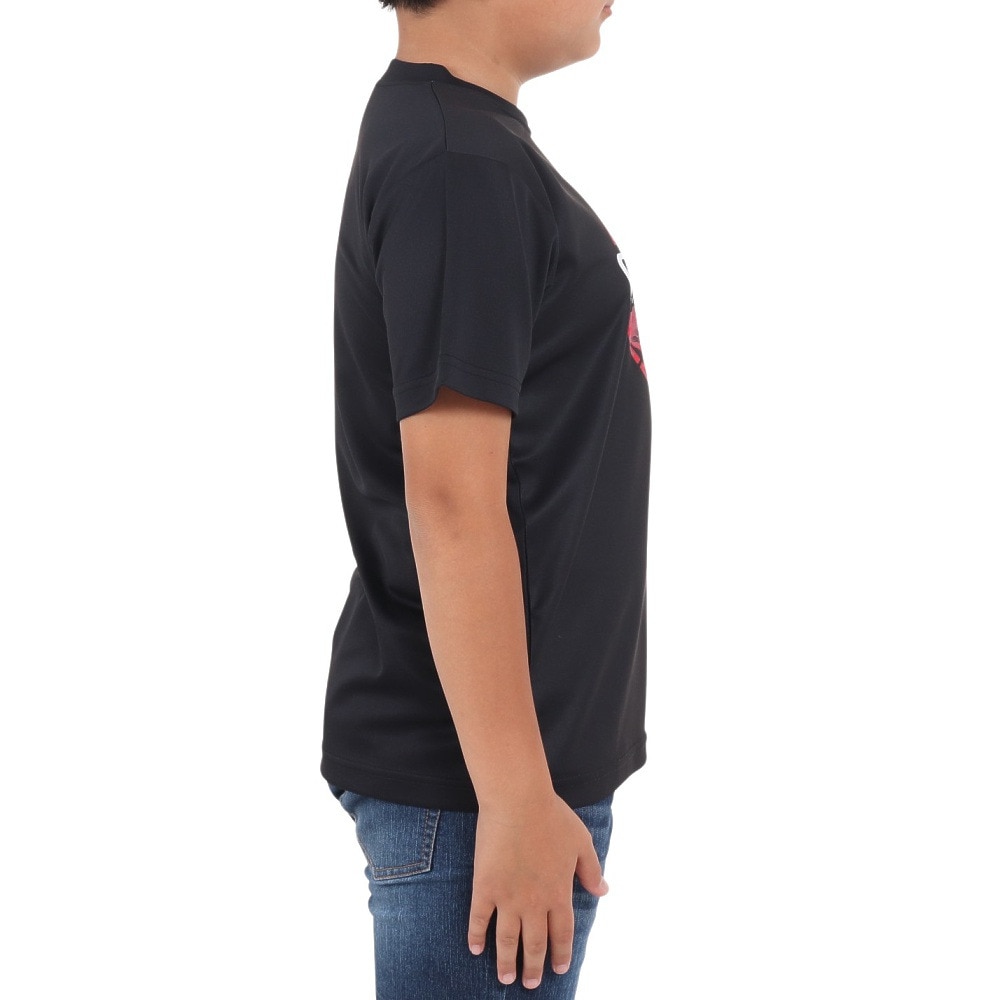 スポルディング（SPALDING）（キッズ）バスケットボールウェア ジュニア Tシャツ ネオン トロピカル ボール プリント SJT24052BK 速乾 UVカット
