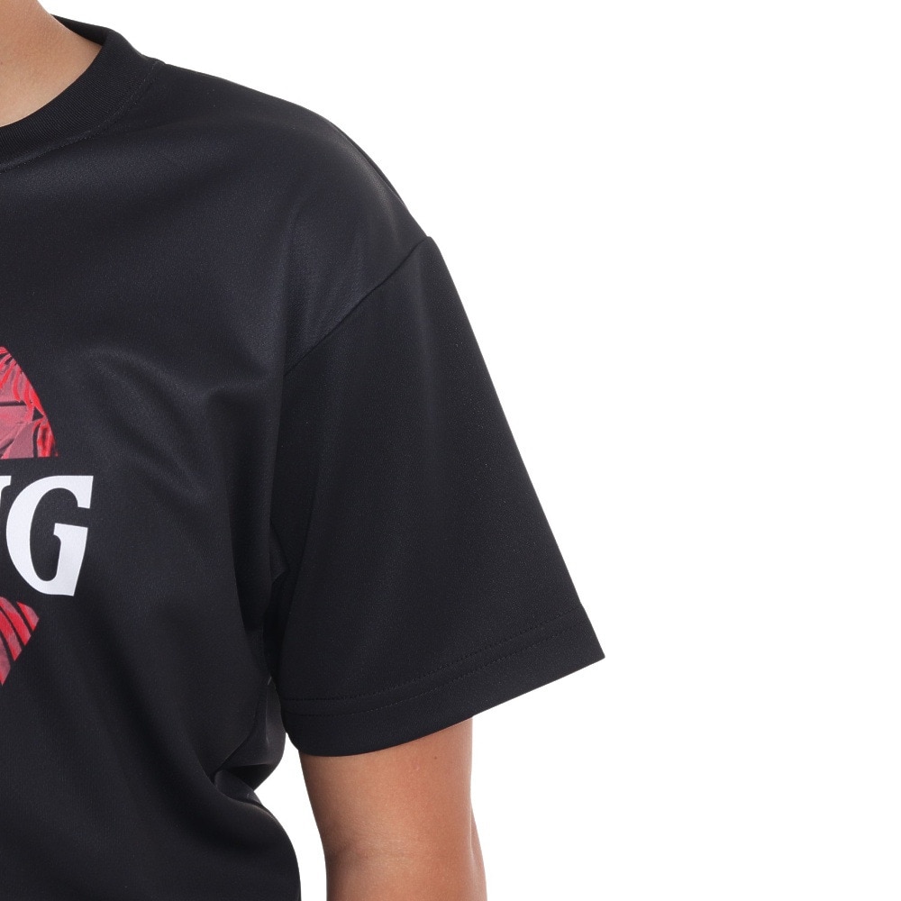 スポルディング（SPALDING）（キッズ）バスケットボールウェア ジュニア Tシャツ ネオン トロピカル ボール プリント SJT24052BK 速乾 UVカット