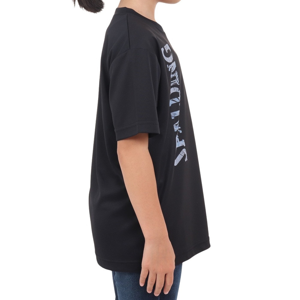 スポルディング（SPALDING）（キッズ）バスケットボールウェア ジュニア Tシャツ ネオン トロピカル ロゴ SJT24053BK 速乾 UVカット