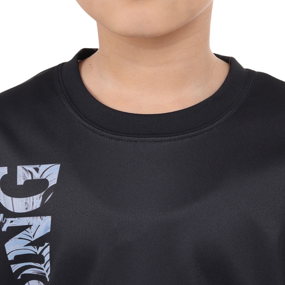 スポルディング（SPALDING）（キッズ）バスケットボールウェア ジュニア Tシャツ ネオン トロピカル ロゴ SJT24053BK 速乾 UVカット