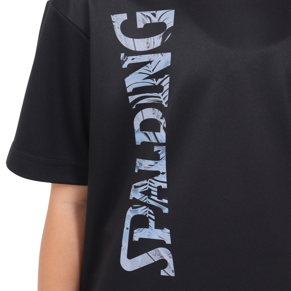 スポルディング（SPALDING）（キッズ）バスケットボールウェア ジュニア Tシャツ ネオン トロピカル ロゴ SJT24053BK 速乾 UVカット