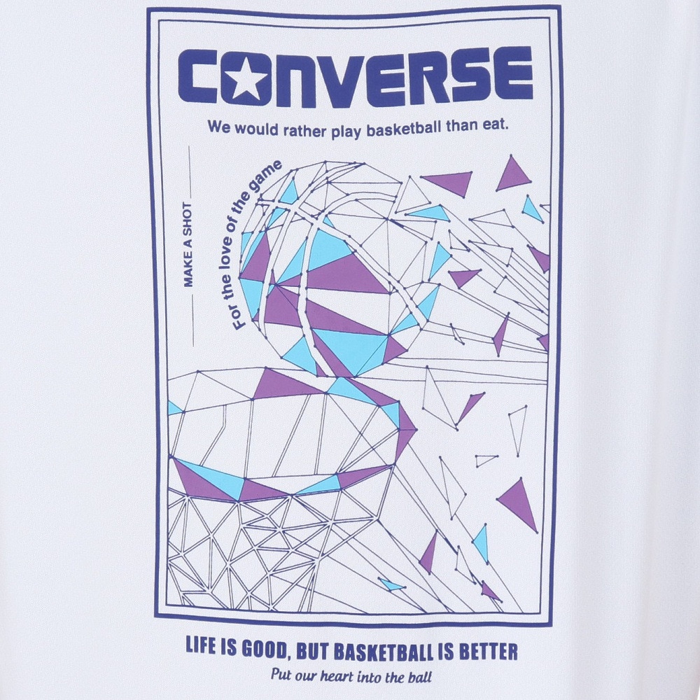 コンバース（CONVERSE）（キッズ）バスケットボールウェア ジュニア プリントTシャツ CB441353-1100 速乾