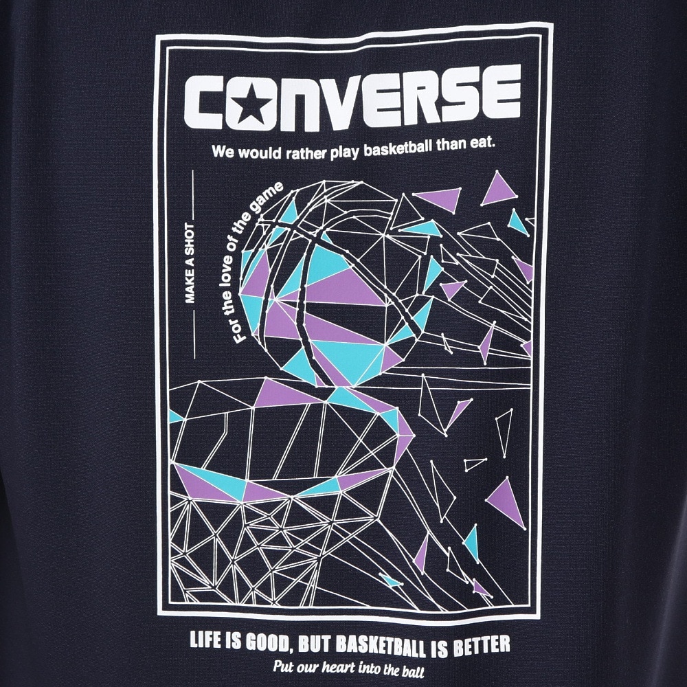 コンバース（CONVERSE）（キッズ）バスケットボールウェア ジュニア プリントTシャツ CB441353-2900 速乾