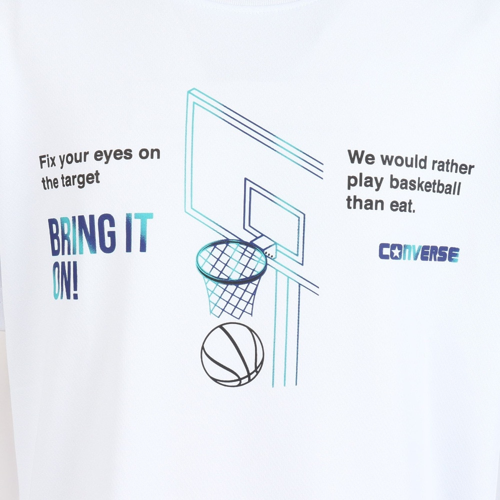 コンバース（CONVERSE）（キッズ）バスケットボールウェア ジュニア プリントTシャツ CB441355-1100