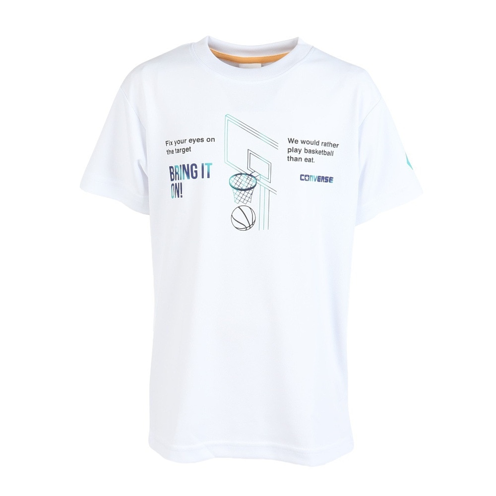 コンバース（CONVERSE）（キッズ）バスケットボールウェア ジュニア プリントTシャツ CB441355-1100 速乾