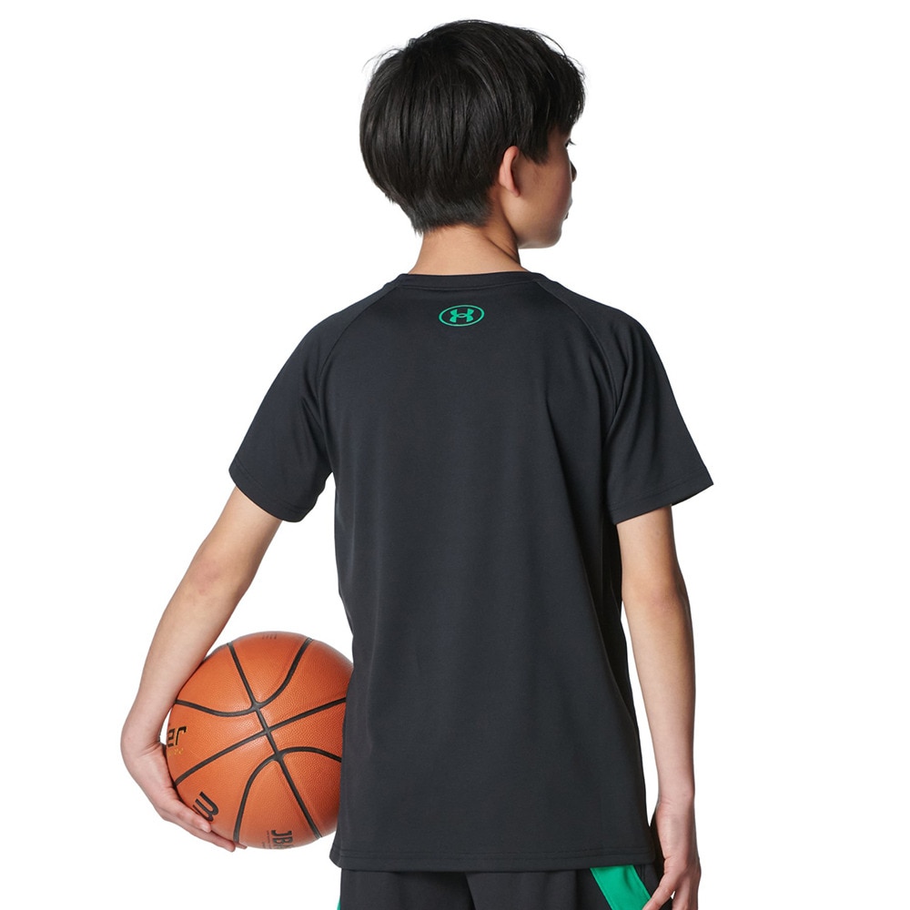 アンダーアーマー（UNDER ARMOUR）（キッズ）【新商品】 バスケットボールウェア ジュニア テック ロゴ ショートスリーブ Tシャツ 6001286 001