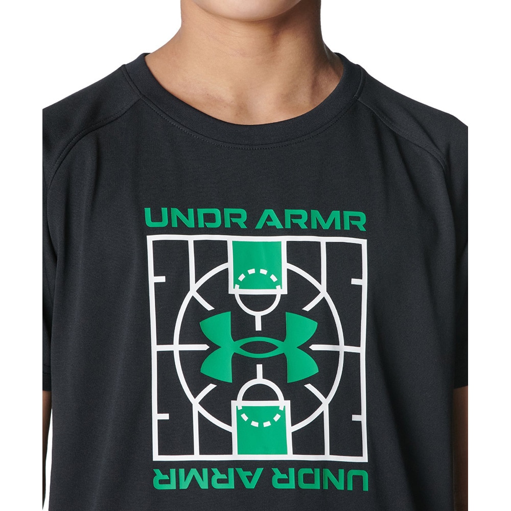アンダーアーマー（UNDER ARMOUR）（キッズ）【新商品】 バスケットボールウェア ジュニア テック ロゴ ショートスリーブ Tシャツ 6001286 001