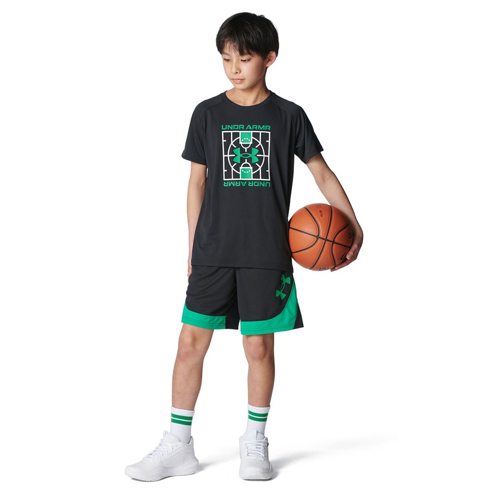 アンダーアーマー（UNDER ARMOUR）（キッズ）【新商品】 バスケットボールウェア ジュニア テック ロゴ ショートスリーブ Tシャツ 6001286 001