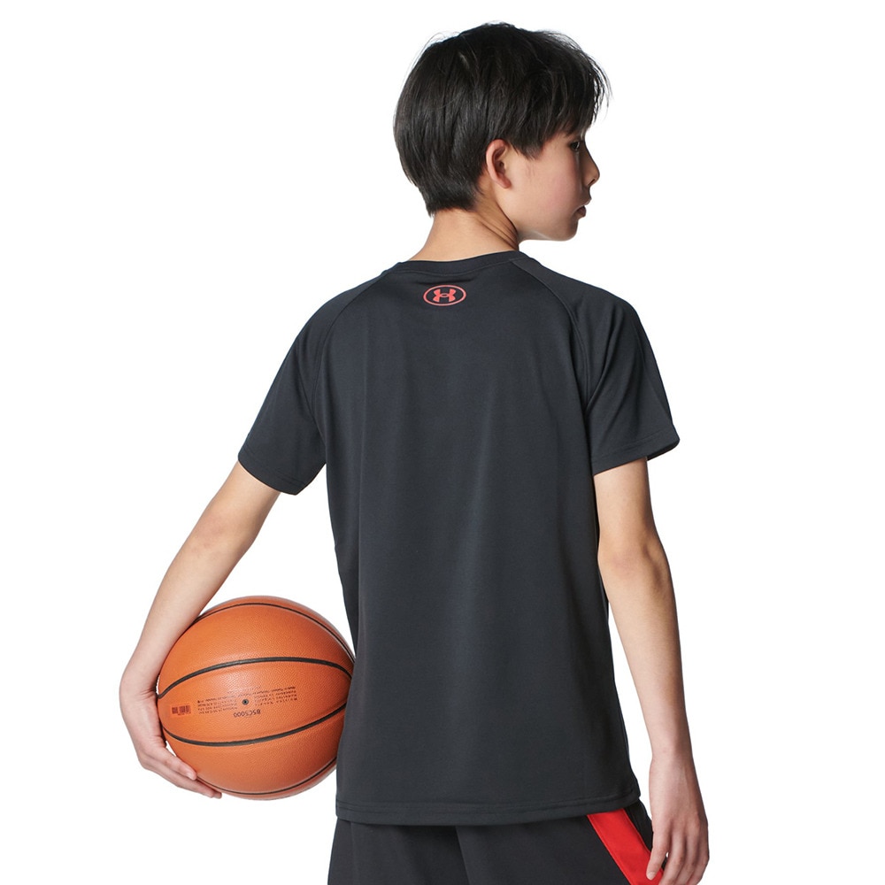 アンダーアーマー（UNDER ARMOUR）（キッズ）【新商品】 バスケットボールウェア ジュニア テック ロゴ ショートスリーブ Tシャツ 6001286 002