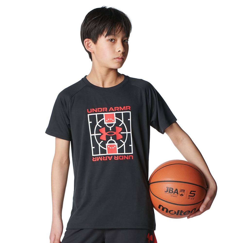アンダーアーマー（UNDER ARMOUR）（キッズ）【新商品】 バスケットボールウェア ジュニア テック ロゴ ショートスリーブ Tシャツ 6001286 002