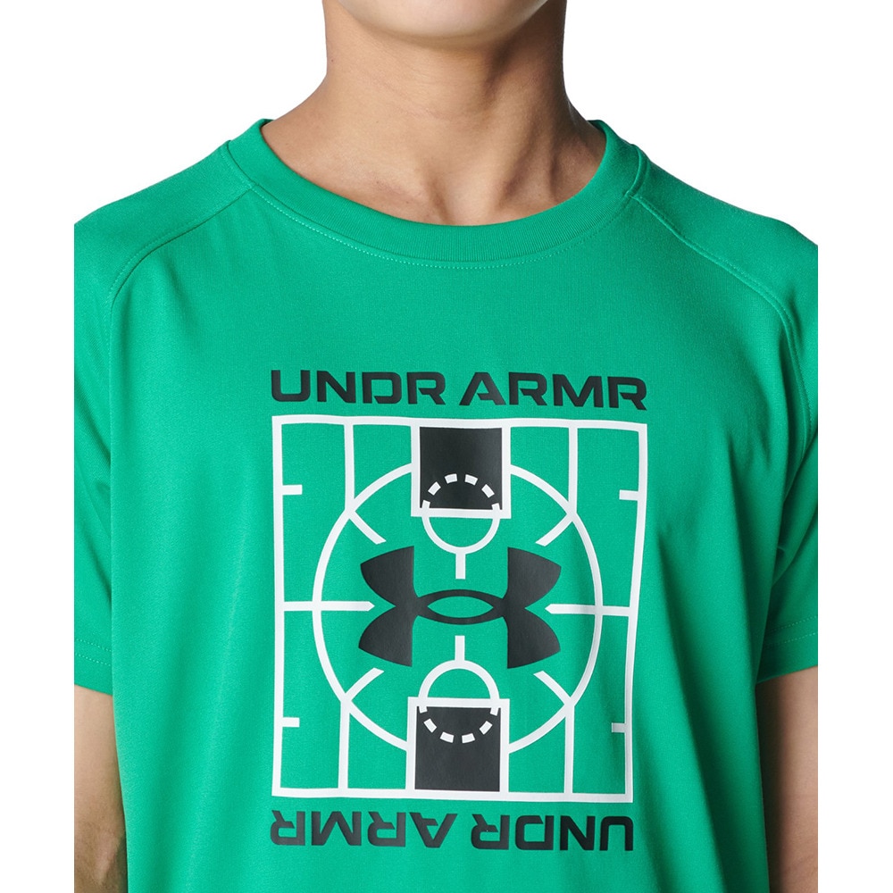 アンダーアーマー（UNDER ARMOUR）（キッズ）バスケットボールウェア ジュニア テック ロゴ ショートスリーブ Tシャツ 6001286 340