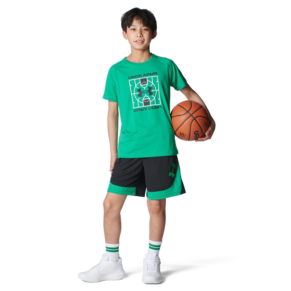 アンダーアーマー（UNDER ARMOUR）（キッズ）バスケットボールウェア ジュニア テック ロゴ ショートスリーブ Tシャツ 6001286 340