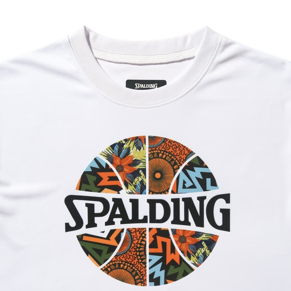 スポルディング（SPALDING）（キッズ）バスケットボールウェア ジュニア Tシャツ アフリカン バティック ボールプリント SJT25053